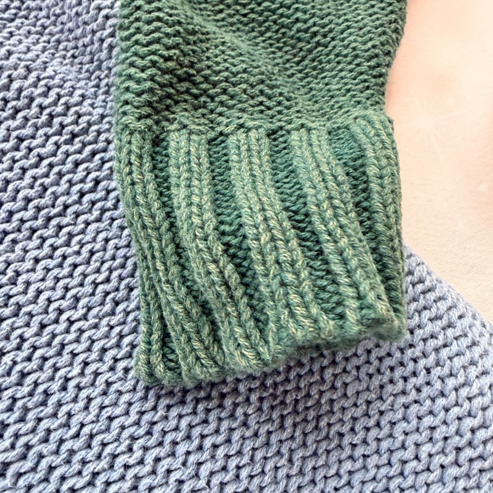 American Eagle Womens Colorblock Chunky Knit Sweater Blue Green Yellow XS - Picture 10 of 12